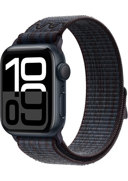 Apple Watch 10 42MM Naylon Hasır Kordon Çok Renkli Tasarım ve Güvenli Yapıştırmalı Ayarlama