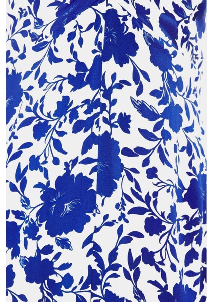 Viskoz Dokuma Çiçekli Skater Elbise Rahat Yazlık Stil Midi Boy V Yaka Premium Kalite modelleri