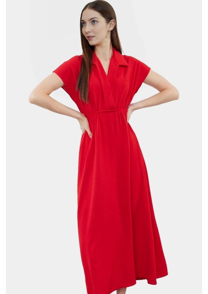 A Line Kruvaze Yaka Kısa Kollu Aerobin Elbise Şıklık ve Konfor Bir Arada Seçkin Malzeme fiyatları