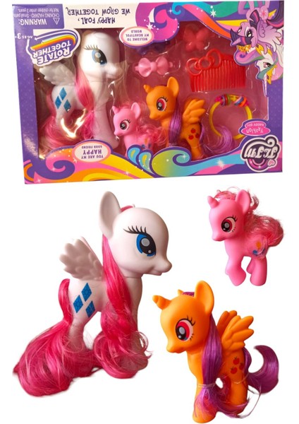 Pony Arkadaşlık Seti: 3 Sevimli Karakter ve Aksesuarları!