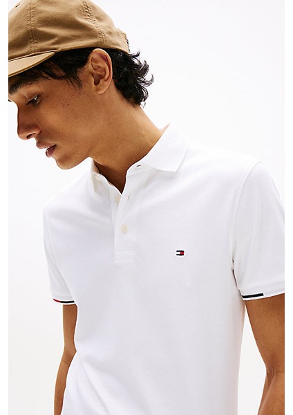 Erkek Interlock Flagcuff Polo T-Shirt - Beyaz fırsatları