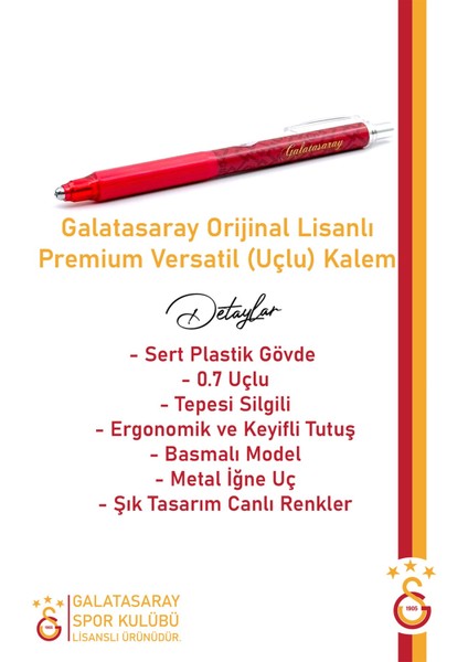 Orijinal Lisanslı Sarı Kırmızı Parçalı Hakim Yaka Sweat Uçlu Kalem Bileklik Set Hediyelik Ahşap Kutulu