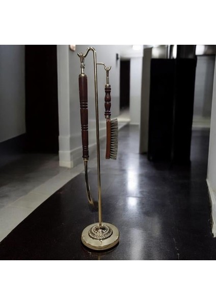 Ayakkabı Çekeceği Ahşap ve Krom Oymalı Fırçalı Set-Bronz fiyatları