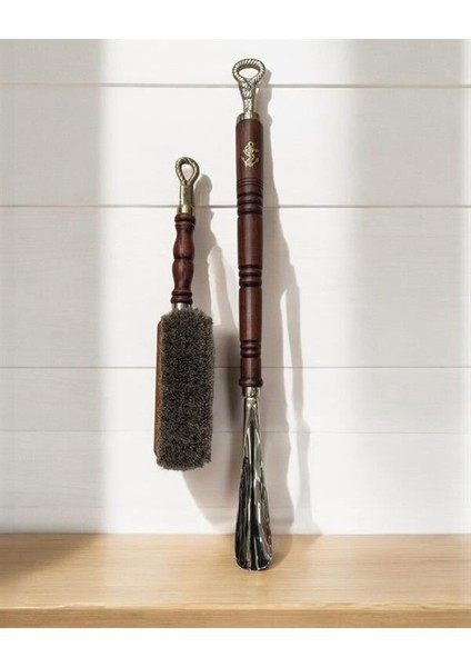 Ayakkabı Çekeceği Ahşap ve Krom Oymalı Fırçalı Set-Bronz modelleri