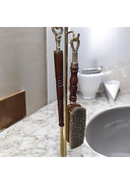 Ayakkabı Çekeceği Ahşap ve Krom Oymalı Fırçalı Set-Bronz fırsatları