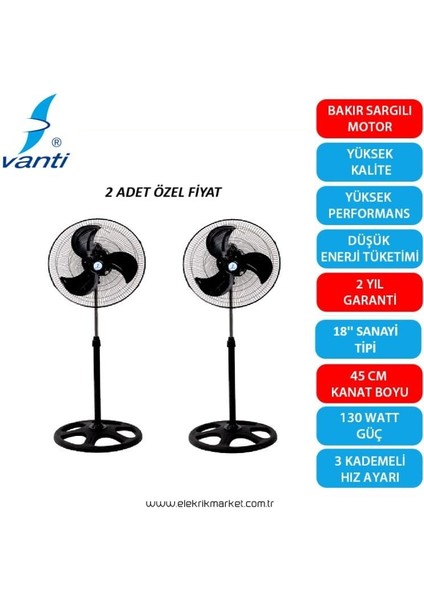 130 Watt Sanayi Ayaklı Vantilatör
