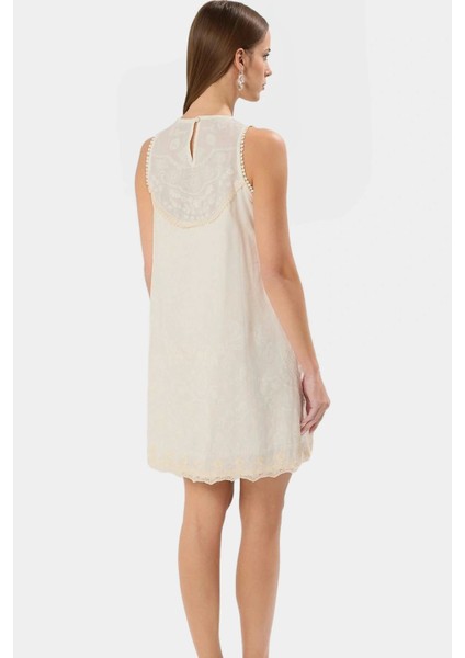 Pamuklu A Line Mini Elbise Dantel Detaylı Yazlık Rahat Günlük Kullanım Profesyonel Görünüm fiyatları