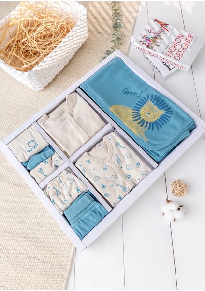 Aslan Temalı 100% Pamuk 10'lu Erkek Bebek Hastane Çıkışı Bebek Takımı Set fiyatları