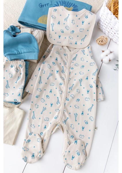 Aslan Temalı 100% Pamuk 10'lu Erkek Bebek Hastane Çıkışı Bebek Takımı Set fırsatları