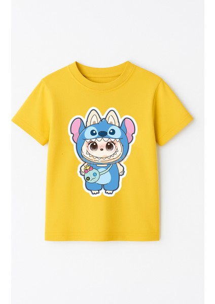 Labubu Baskılı Erkek Çocuk Tişörtü Kısa Kollu T-Shirt Eğlenceli Karakterli Yazlık Üst Pamuklu fiyatları