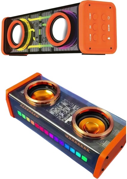 Rgb Işıklı Hoparlör Taşınabilir Hoparlör Kablosuz Bluetooth 5.0 Bağlantı