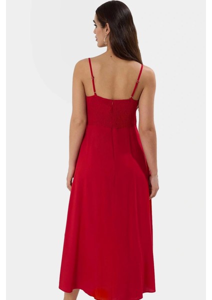 Şık ve Rahat Viskoz Maxi Elbise Kare Yaka A Line Yazlık Günlük Kullanım Için fiyatları