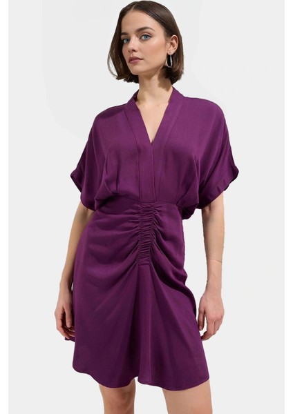 A Line Belmando Dokuma Viskoz Mini Elbise Yazlık Rahat Özenle Seçilmiş Dayanıklı Malzeme