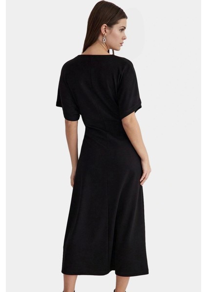 Rahat Şık Elbise Viskoz Polyester Örme Kumaş Bodycon Kesim Melek Kollu Seçkin Malzeme modelleri