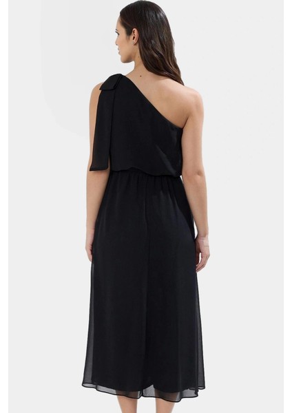 Tek Omuzlu Şifon Maxi Elbise Polyester Skater Şık Görünüm Kaliteli Işçilik fiyatları