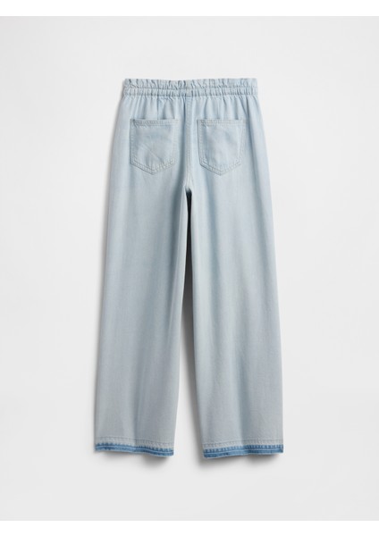 Kız Çocuk Açık Mavi Baggy Jean Pantolon