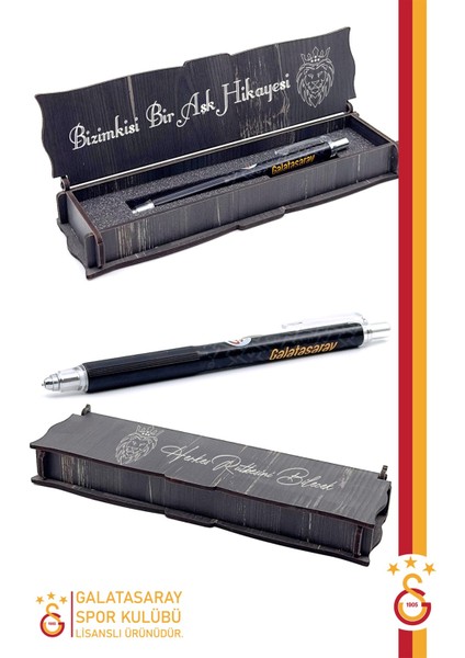 Orijinal Lisanslı Logo Siyah Kapüşonlu Sweat Uçlu Kalem Bileklik Set Hediyelik Ahşap Kutulu modelleri