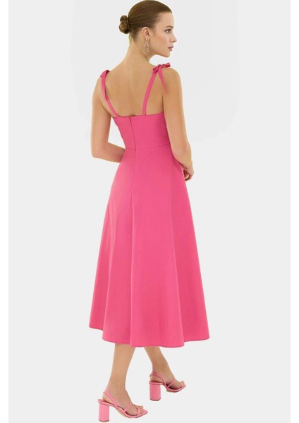Cool&comfort Polyester Maxi Elbise A Kesim Kalp Yaka Dokuma Kumaş Mükemmel Uyum modelleri