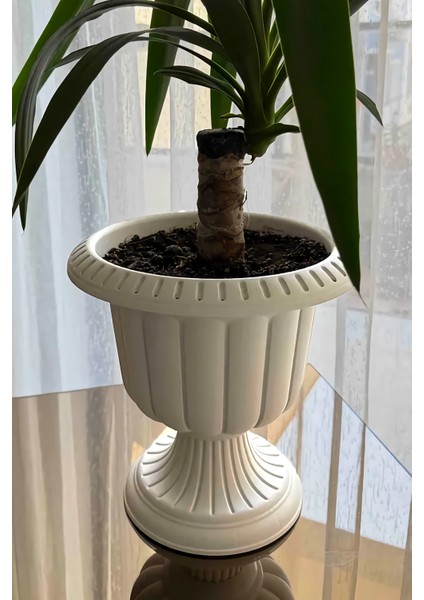 3,4 Litre Nergis Saksı 25cm Ayaklı Plastik Bahçe Balkon Saksısı modelleri