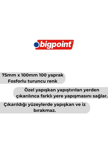 Yapışkanlı Not Kağıdı,12 ADET,75X100MM,NEON TURUNCU,100YAPRAK modelleri
