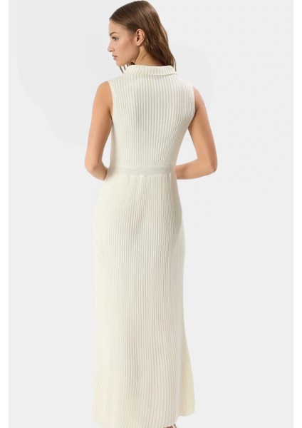 A Line Triko Midi Elbise Kolsuz Akrilik Yazlık Özenle Seçilmiş Trend Tasarım fiyatları