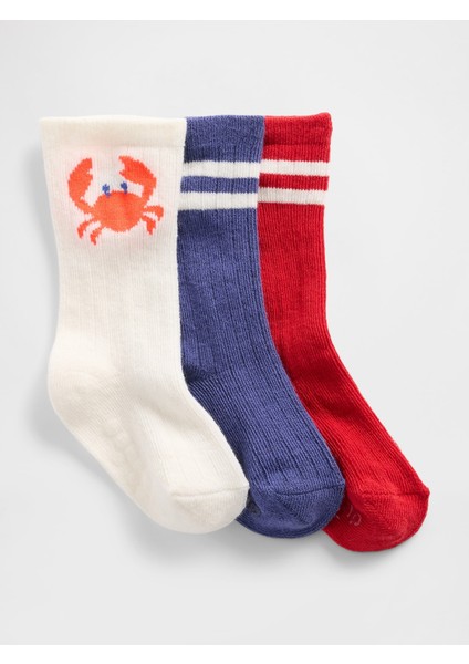 Bebek Mavi Crew Çorap (3’lü)