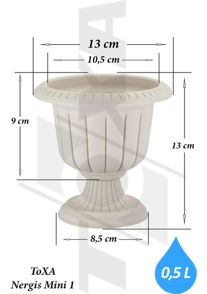 0,5 Litre Nergis Saksı 13cm Ayaklı Plastik Bahçe Balkon Saksısı fiyatları