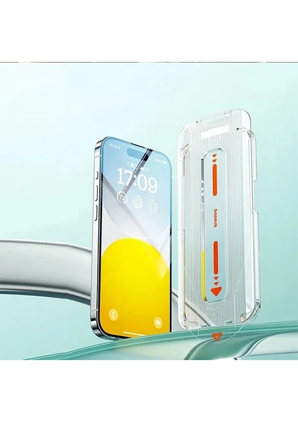 Baseus Crystal iPhone 15 Plus Full Koruma Eye-Protection Tempered Cam Ekran Koruyucu - TKNAL1903-49
