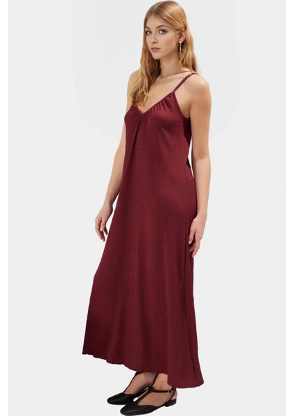 Pamuklu A Line Maxi Elbise V Yaka Örme Kumaş Rahat Kalıp Özenle Seçilmiş Modern Stil Özel Tasarım fiyatları