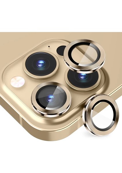 Ally iPhone 14 Pro-14 Pro Max 3D Metal Çerçeveli Kamera Lens KORUYUCU-(1903) - TKNAL6995-4820