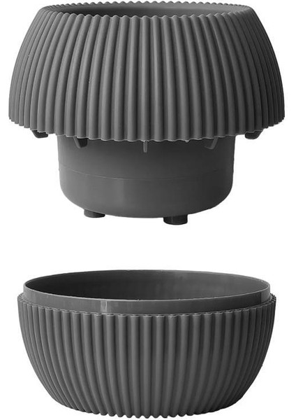 Krs Mercan Dekoratif Sukulent Kaktüs Plastik Saksı Takımı 3'lü Set Antrasit fiyatları