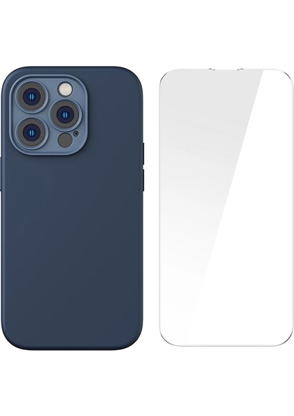 Baseus Liquid Silica Gel iPhone 14 Pro 6.1 Magsafe Silikon Kılıf + Tempered Ekran - TKNAL4102-12