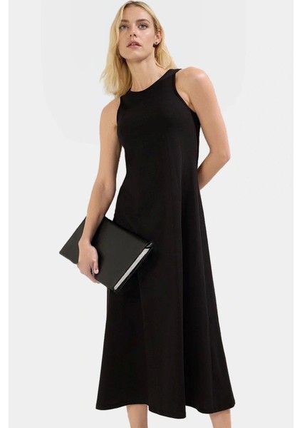 Pamuk Örme Maxi Elbise A Line Halter Yaka Günlük ve Şık Seçkin Malzeme Trend Tasarım fiyatları