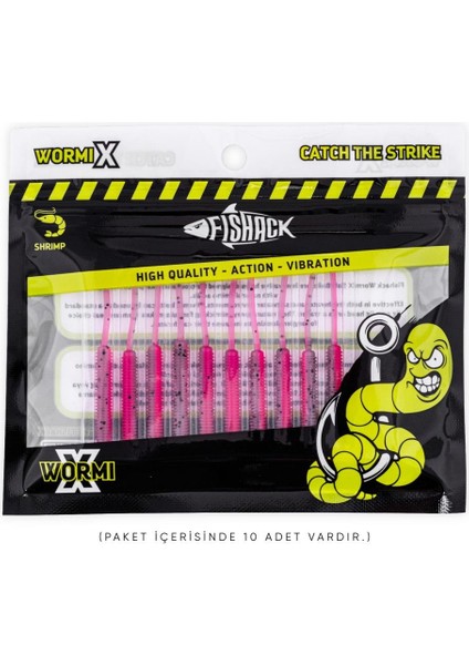 Silikon Kurt Yem - Lrf Yem - 1g 52MM - Fishack Wormix - 10 Adet - Pink Gray - Uv Silikon indirimleri