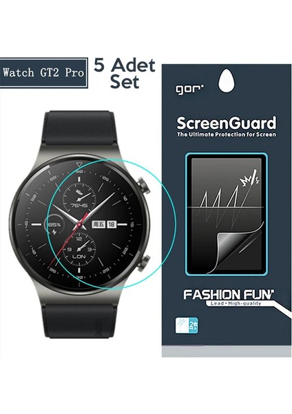 Gor Huawei Watch Gt 2 Pro Darbe Emici Ekran Koruyucu 5 Adet SET-(1903) - TKNAL1712-6070