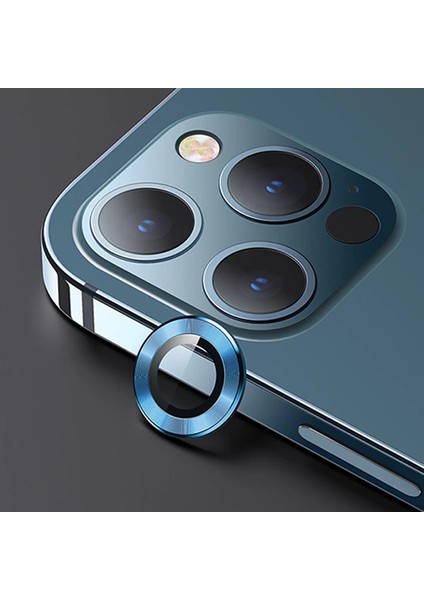 Usams Iphone 12 Pro 3D Metal Çerçeveli Kamera Lens KORUYUCU-(1903) - TKNAL2109-9050