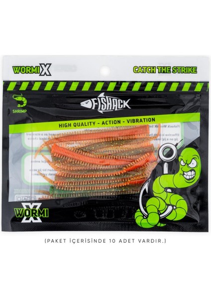 Silikon Sahte Kurt - Lrf Yem - 1g 70MM - Fishack Wormix - Fluo Tiger - Uv Silikon indirimleri