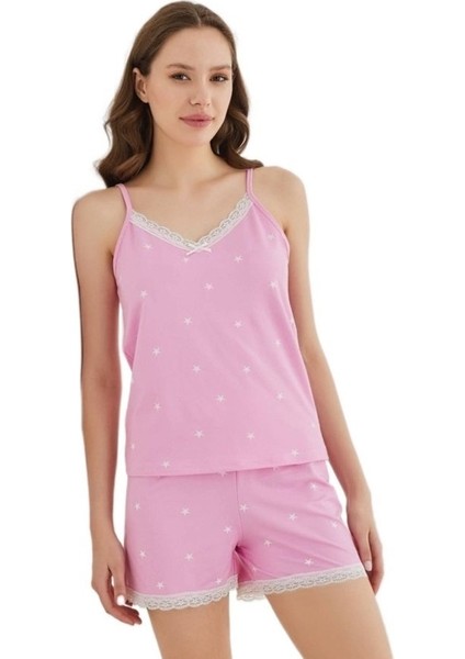 Luna Sottile Tasarım Ip Askı Şortlu Kadın Pijama Takım S/xxl