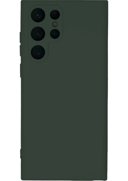 Samsung Galaxy S22 Ultra Kılıf Nano Içi Kadife Silikon - Koyu Yeşil - TKNAL1301-6104