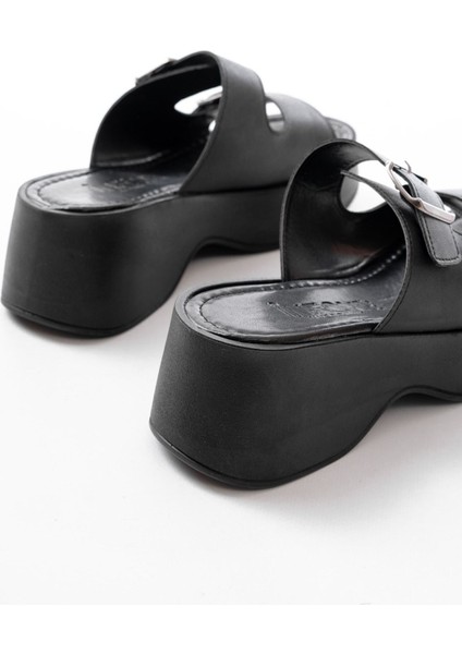 24414-574 Siyah Günlük Tokalı Dolgu Topuk Kadın Terlik indirimleri