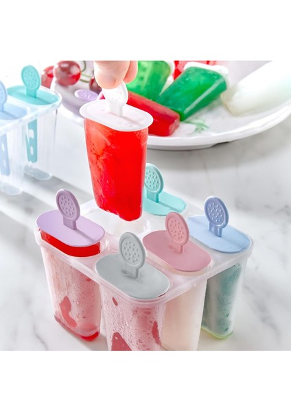 4 Bölmeli Dondurma Kalıbı ve Çubukları - Bpa Free | 7,5 x 5,5 x 3 cm fiyatları