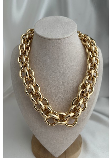 Iç Içe Geçme Halkalar Tasarım Zincir Kolye (40CM) modelleri