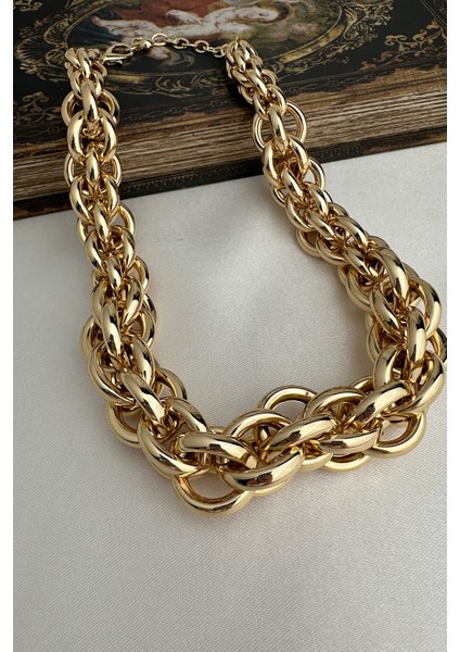 Iç Içe Geçme Halkalar Tasarım Zincir Kolye (40CM) fırsatları