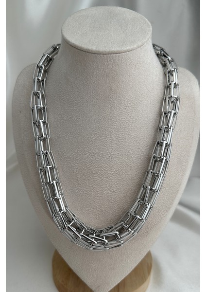 Çok Sıralı Zincir Tasarım Kolye (40cm) modelleri