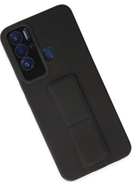 Tecno Pova Neo Kılıf Mega Standlı Silikon - Siyah - TKNAL4787-6829 modelleri