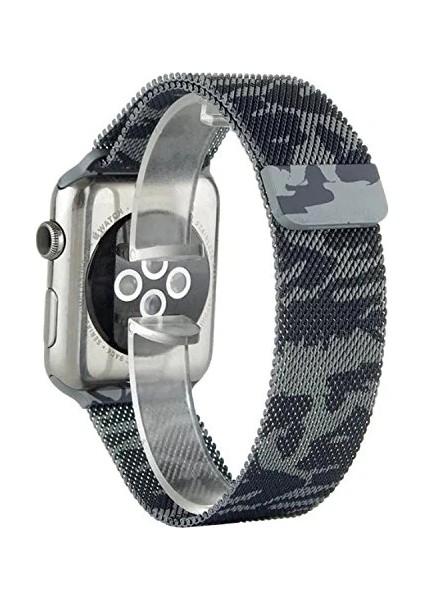 Ally Apple Watch 7-8 45MM 6-5-4 44MM Kayış Kordon Metal Milano Loop Kamuflaj 3-2-1 - TKNAL2458-14 modelleri