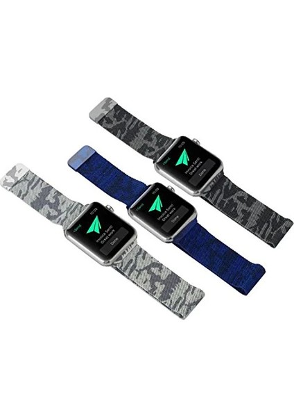 Ally Apple Watch 7-8 45MM 6-5-4 44MM Kayış Kordon Metal Milano Loop Kamuflaj 3-2-1 - TKNAL2458-14 indirimleri