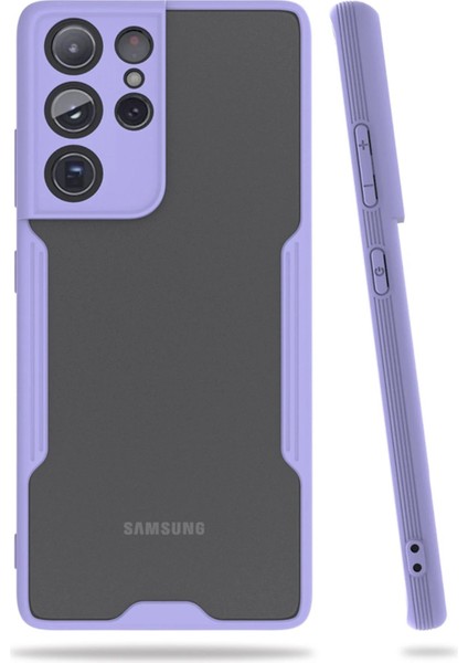 Samsung Galaxy S21 Ultra Kılıf Platin Silikon - Lila - TKNAL6496-7563