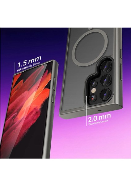Samsung Galaxy S23 Ultra Uyumlu Kılıf Zebana Fros Silikon Kılıf (Kablosuz Şarj Destekli) Gri fırsatları