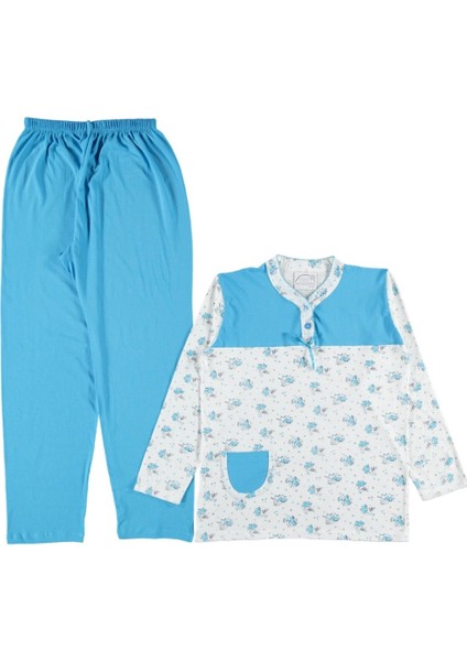 Elise Mood Tasarım Model Yazlık Uzun Kol Kadın Pijama Takımı M/xxl